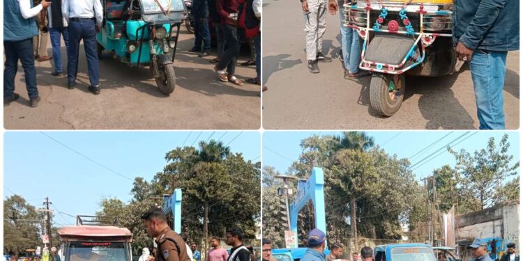 *70 ऑटो /ई-रिक्शा चालकों पर चालान, 5 ई-रिक्शा जप्त*