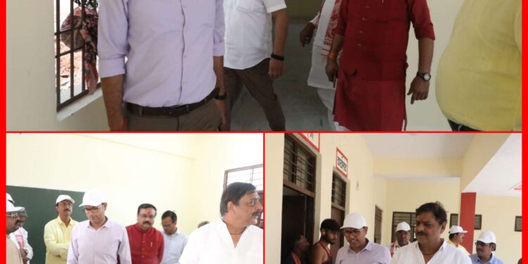 विधायक और कलेक्‍टर ने निर्माणाधीन चाका हाईस्‍कूल भवन का किया निरीक्षण