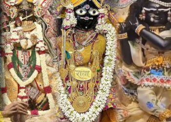 अद्भुत सौभाग्य: अक्षय तृतीया पर तीनों ठाकुर के एक साथ चरण दर्शन, भक्त हुए भाव-विभोर