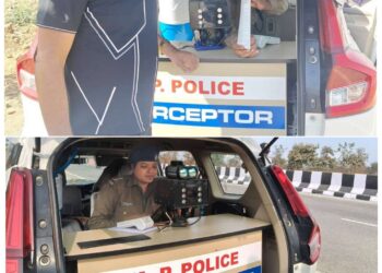 *हाईवे पर बढ़ती दुर्घटनाओं को रोकने हेतु तेज गति से चलने वाले वाहनों पर इंटरसेप्टर व्हीकल से की गई कार्यवाही*
