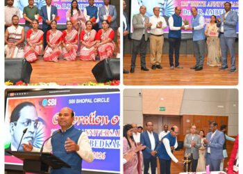 भारतीय स्टेट बैंक भोपाल सर्किल ने डॉ.बी.आर.अंबेडकर की जयंती मनाई.  अंबेडकर के विचारों को बैंकिंग कार्य में अपनाएं : प्रभाष सुबुद्दि.