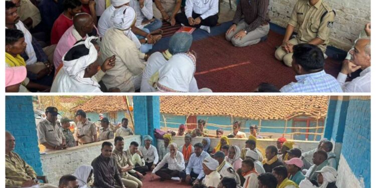 चुटका परमाणु परियोजना कलेक्टर और एसपी ने नारायणगंज व चुटका के ग्रामीणों के साथ किया संवाद