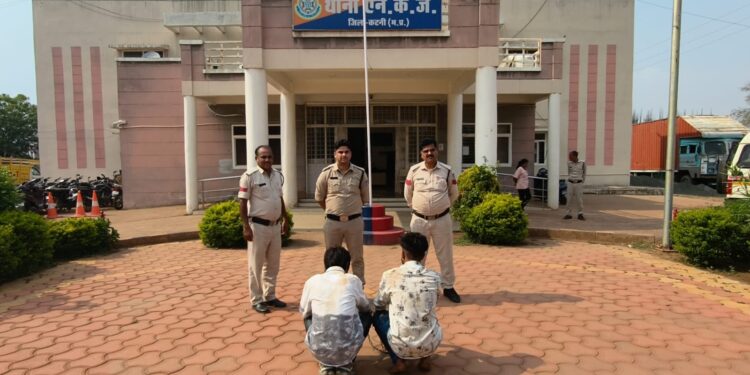 एन.के.जे. पुलिस ने त्वरित कार्यवाही करते हुए, मारपीट व रंगदारी के पैसे मागने वाले दो आदतन बदमाश को किया गिरफ्तार