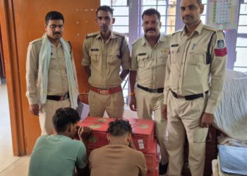 *72 लीटर अवैध अंग्रेजी शराब एवं परिवहन में प्रयुक्त वाहन सहित आरोपी गिरफ्तार, अपचारी बालक अभिरक्षा में लिया गया*