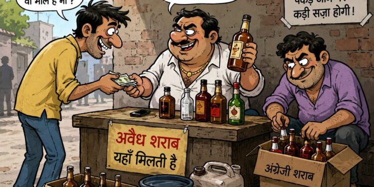 गांवों में शराब माफियाओ का तांडव,आबकारी विभाग लाचार, “अवैध शराब बेचने वालों पर पुलिस की कार्यवाही