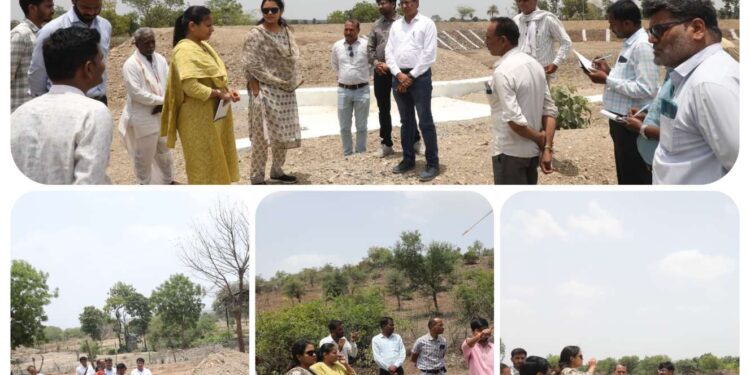 कलेक्टर सुश्री ऋजु बाफना ने आज जल गंगा संवर्धन अभियान अंतर्गत जिले में किये जा रहे विभिन्न निर्माण कार्यों का निरीक्षण किया।