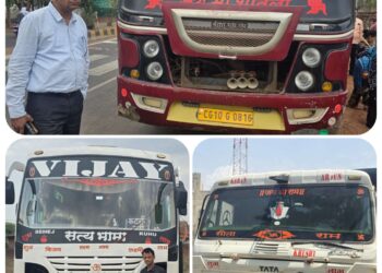 कटनी में परिवहन विभाग की बड़ी रेड! 2 बसें और ट्रक जब्त