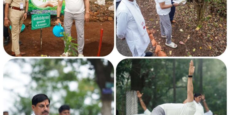 CM डॉ. मोहन यादव ने कुकरू में किया योग, लगाया पौधा ग्रामीणों संग किए कठिन आसन