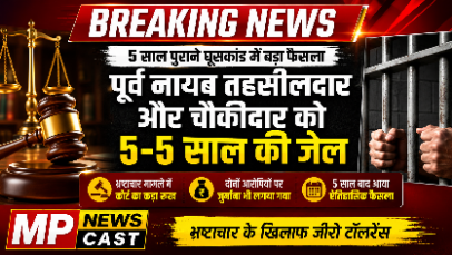5 साल पुराने घूसकांड में पूर्व नायब तहसीलदार और चौकीदार को 5-5 साल की जेल, कोर्ट ने सुनाया कड़ा फैसला*