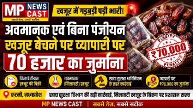 कटनी में बड़ी कार्रवाई चक्रवर्ती ब्रदर्स एण्‍ड कम्‍पनी अवमानक खजूर बेचने पर ₹70,000 का जुर्माना