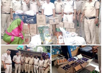 आबकारी विभाग ने छापामार कार्रवाई कर दो घरों से 38 पेटी अवैध देशी-विदेशी मदिरा किया जप्त,कारवाई से मचा हड़कंप..!वीडियो