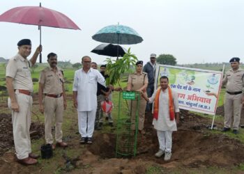 एक पेड़ माँ के नाम अभियान के अंतर्गत नवीन पुलिस लाइन पांढुर्णा में पौधारोपण*