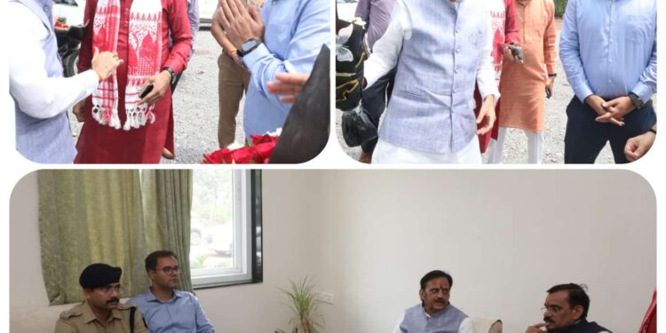 उपमुख्यमंत्री राजेन्द्र शुक्ल का कटनी आगमन, कलेक्टर व एसपी ने किया आत्मीय स्वागत