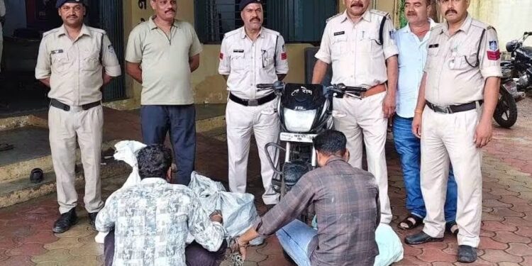 नरसिंहपुर में ‘ऑपरेशन ईगल क्लॉ’ का असर: ठेमी पुलिस ने पकड़ी 1.13 लाख की अवैध शराब, दो तस्कर गिरफ्तार