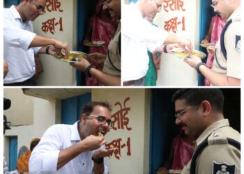 CM जन-विश्वास अभियान: कलेक्टर-एसपी पहुंचे स्कूल, खुद चखकर जांचा बच्चों का मिड-डे मील
