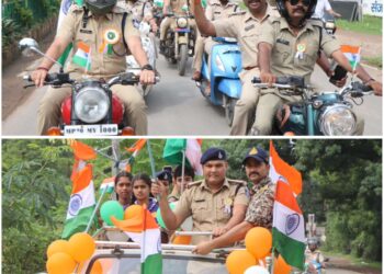 🇮🇳 कटनी में तिरंगे का तूफान SP अभिनय विश्वकर्मा ने संभाली कमान, सड़कों पर गूंजा ‘भारत माता की जय’