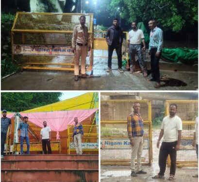 बारिश का कहर बढ़ा जलस्तर, घाटों पर हाई अलर्ट—निगम ने कसी कमर नदी-नालों में उफान बैरिकेडिंग के बाद निगमायुक्त की सख्त अपील—रपटों और पुलियों से रहें दूर
