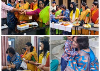 * मासूम बच्चे राखी बंधवाकर और नये कपड़े, और मिठाई के साथ उपहार पाकर खुशी से उछल पड़े