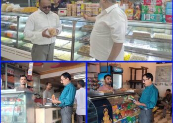 *मिठाइयों की गुणवत्ता पर खाद्य सुरक्षा विभाग की नजर*   *देश भंडार, गोलू रेस्टोरेंट, बीकानेर मिष्ठान भंडार और कोजी स्वीट्स से मिठाई, खोया और नमकीन के नमूने लिए*   *प्रयोगशाला जांच के बाद तय होगी खाद्य पदार्थों की गुणवत्ता,अमानक पाए जाने पर होगी वैधानिक कार्रवाई*