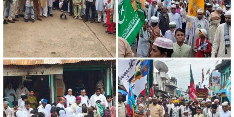 सादगी और सौहार्द के साथ मनाया पैगंबर हजरत मोहम्मद साहब का जन्मदिन ईद मिलादुन्नबी पर नूरी मस्जिद से निकला जुलूस-ए-मोहम्मदी, झंडा चौक में स्टॉल लगाकर बांटी खाद्य सामग्री