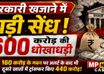 *सरकारी खजाने में बड़ी सेंध: 600 करोड़ की धोखाधड़ी, कर्मचारियों ने परिजनों के खातों में भेजे पैसे* *160 करोड़ के गबन पर अलर्ट के बाद भी दूसरे खातों में ट्रांसफर किए 440 करोड़*