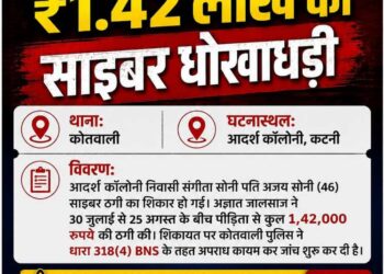 *आदर्श कॉलोनी में महिला साइबर ठगी का शिकार, जालसाज ने उड़ाए ₹1.42 लाख*
