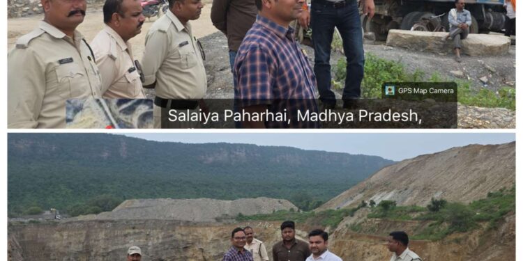 *कलेक्टर श्री तिवारी के निर्देश पर चूना पत्थर खदानों में पहुंचा खनिज अमला* *कम उत्पादन और राजस्व में कमी की जमीनी पड़ताल, माइनिंग प्लान के अनुरूप उत्पादन बढ़ाने के निर्देश*