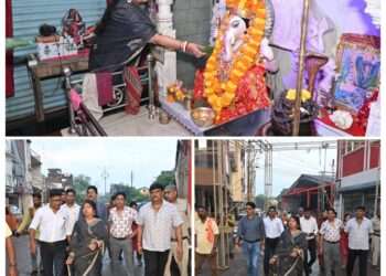 *गणेश उत्सव की तैयारियों को लेकर महापौर श्रीमती सूरी ने किया गणेश चौक का स्थल निरीक्षण*