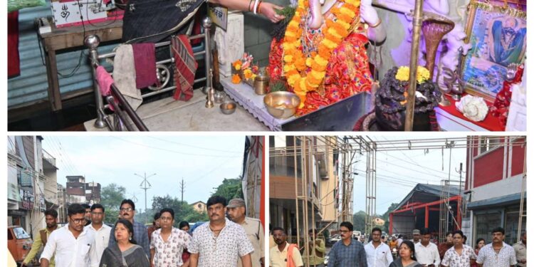 *गणेश उत्सव की तैयारियों को लेकर महापौर श्रीमती सूरी ने किया गणेश चौक का स्थल निरीक्षण*