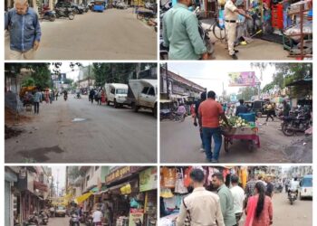 *गणेश उत्सव पर सुगम आवागमन के लिए निगम की अतिक्रमण टीम प्रातः से हुई सक्रिय*  *मुख्य मार्गों पर व्यवसाय करने वाले फुटकर सब्जी विक्रेताओं को हॉकर्स जोन भेजा, अन्य व्यवसायियों को भी दी गई हिदायत*