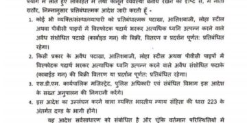 जबलपुर में पटाखों पर प्रशासन का बड़ा एक्शन! कड़ाई से लागू हुआ प्रतिबंध, कांवड़ बम बेचने वालों की खैर नहीं
