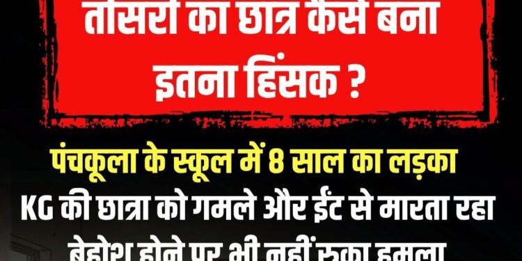 स्कूल परिसर में तीसरी कक्षा के एक छात्र पर KG में पढ़ने वाली मासूम बच्ची के साथ बेरहमी से मारपीट CCTV