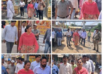 *नवरात्रि पर्व की तैयारियों को लेकर निगमायुक्त ने जालपा मंदिर, रामलीला मैदान, जुलूस मार्ग एवं गाटर घाट का किया निरीक्षण*