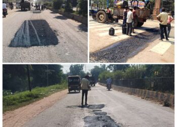 *निगमायुक्त के निर्देश के बाद बरगवां मार्ग में डामर पेच वर्क युद्धस्तर पर जारी, नागरिकों का आवागमन होगा सुगम*