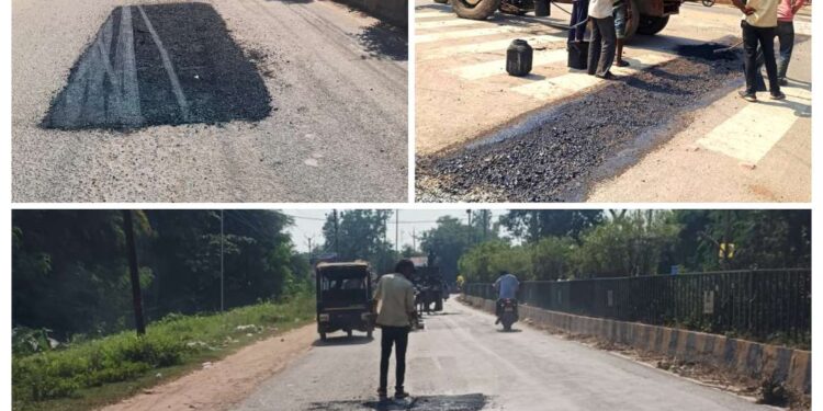 *निगमायुक्त के निर्देश के बाद बरगवां मार्ग में डामर पेच वर्क युद्धस्तर पर जारी, नागरिकों का आवागमन होगा सुगम*