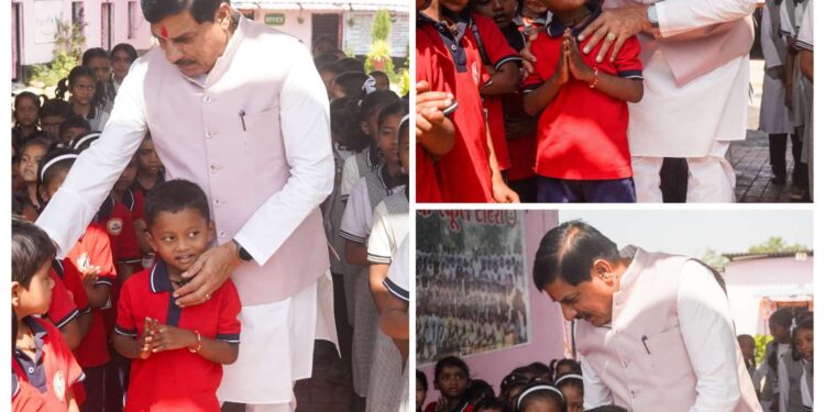 *मुख्यमंत्री डॉ. यादव काफिला रुकवाकर पहुंचे स्कूल, बच्चों से किया आत्मीय संवाद*