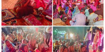 *साधूराम स्कूल में निगम कर्मचारी संघ की नौ दुर्गा माता की प्रतिमा स्थापित*  *महापौर एवं निगमायुक्त ने विधि विधान से पूजा अर्चना कर शीश नवाकर लिया माता का आशीर्वाद*  *चार दिनों तक होंगे धार्मिक एवं सांस्कृतिक आयोजन*